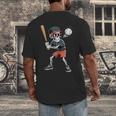 Halloween Skeleton Playing Baseball 67 Six Seven Meme Men's Back Print T-Shirt