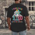 HUGvyn I Survived 100 Days Of School Baseball 6 7 Ice Cream Men's Back Print T-Shirt
