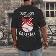 Just A Girl Who Loves Baseball Cute Retro Baseball Lover Men's Back Print T-Shirt Just A Girl Who Loves Baseball Cute Retro Baseball Lover Men's Back Print T-Shirt