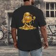 Melting Baseball Mascot Slugger Bat Cap Cartoon Men's Back Print T-Shirt Melting Baseball Mascot Slugger Bat Cap Cartoon Men's Back Print T-Shirt