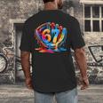 Number 67 Baseball Glove Ice Cream Drip Six Seven Meme Men's Back Print T-Shirt
