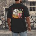 Smiling Baseball Popcorn And Hot-Dog Cartoon Apparel Men's Back Print T-Shirt Smiling Baseball Popcorn And Hot-Dog Cartoon Apparel Men's Back Print T-Shirt