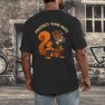 Squirell Baseball Catcher Player Joke Tee Protect Your Nuts Men's Back Print T-Shirt Squirell Baseball Catcher Player Joke Tee Protect Your Nuts Men's Back Print T-Shirt