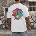 Baseball Drip Jersey Number 67 For Players & 67th Birthday Premium Tri-Blend Men's Back Print T-Shirt