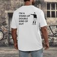 Baseball Pun Saying I'm a Stand Up Double Type Of Guy Men's Back Print T-Shirt