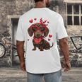 Dachshund Valentines Day Wiener Dog Lover Weenie Heart Raglan Baseball Tee Men's Back Print T-Shirt Dachshund Valentines Day Wiener Dog Lover Weenie Heart Raglan Baseball Tee Men's Back Print T-Shirt