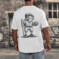 Frog Basketbal Men Women Grumpy Frog Playing Baseball Men's Back Print T-Shirt