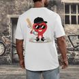 Heart Playing Baseball Valentine Baseball Men's Back Print T-Shirt Heart Playing Baseball Valentine Baseball Men's Back Print T-Shirt