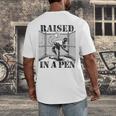 Raised In a Pen Baseball Pitcher Saying Bullpen Men's Back Print T-Shirt