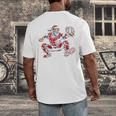 Santa Playing Baseball Catcher Merry Christmas Sport Player Men's Back Print T-Shirt Santa Playing Baseball Catcher Merry Christmas Sport Player Men's Back Print T-Shirt