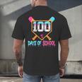 100 Days Of School Baseball Ice Cream Drip 100th Day School Men's Back Print T-Shirt