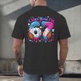7th Birthday I Was 6 Now I'm 7 Baseball Ice Cream Drip Men's Back Print T-Shirt