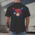 Baseball 10 Year Old Splash Drip 10th Birthday Boy Number 10 Men's Back Print T-Shirt Baseball 10 Year Old Splash Drip 10th Birthday Boy Number 10 Men's Back Print T-Shirt