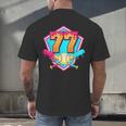 Baseball Drip Jersey Number 77 For Players & 77th Birthday Men's Back Print T-Shirt