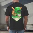 Baseball Life Style Ice Cream Drip Green Men's Back Print T-Shirt