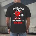 Boys Valentines Baseball Drip Icecream Stealing Hearts Kids Men's Back Print T-Shirt