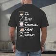 Eat Sleep Baseball Anime Repeat Japanese Otaku Men's Back Print T-Shirt