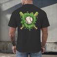 Lucky Shamrock Baseball Gloves Drip St Patrick's Day Boys Men's Back Print T-Shirt