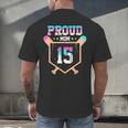 Proud Mom Baseball Player Number 15 Ice Cream Drip Men's Back Print T-Shirt