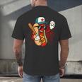 Retro Vintage Baseball Hot Dogs Men's Back Print T-Shirt Retro Vintage Baseball Hot Dogs Men's Back Print T-Shirt
