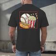 Smiling Baseball Popcorn And Hot-Dog Cartoon Apparel Men's Back Print T-Shirt Smiling Baseball Popcorn And Hot-Dog Cartoon Apparel Men's Back Print T-Shirt