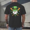 St Patricks Day Baseball Drip Ice Cream Baseball Home Plate Men's Back Print T-Shirt