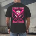 Strike Out Breast Cancer Baseball Ice Cream Drip Men's Back Print T-Shirt Strike Out Breast Cancer Baseball Ice Cream Drip Men's Back Print T-Shirt