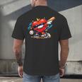 Valentines Day Baseball Dabbing Red Heart Love Boys Men's Back Print T-Shirt