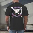 I Wear Purple For Alzheimers Awareness Baseball Heart Ribbon Men's Back Print T-Shirt