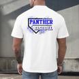 Blue Panther Baseball Home Plate Game Day Mascot Panther Men's Back Print T-Shirt