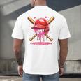 Boys Valentine Day Baseball Helmet Drip Ice-Cream Youth Kids Men's Back Print T-Shirt