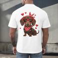 Dachshund Valentines Day Wiener Dog Lover Weenie Heart Raglan Baseball Tee Men's Back Print T-Shirt Dachshund Valentines Day Wiener Dog Lover Weenie Heart Raglan Baseball Tee Men's Back Print T-Shirt