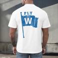 Fly The W Chicago Baseball Winning Flag Distressed Premium Tri-Blend Men's Back Print T-Shirt Fly The W Chicago Baseball Winning Flag Distressed Premium Tri-Blend Men's Back Print T-Shirt