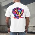Gen Alpha Slang Ice Cream Drip Six Seven 67 Baseball Catcher Men's Back Print T-Shirt Gen Alpha Slang Ice Cream Drip Six Seven 67 Baseball Catcher Men's Back Print T-Shirt
