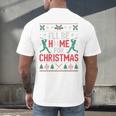 I’Ll Be Home For Christmas Baseball Ugly Sweater Art Men's Back Print T-Shirt I’Ll Be Home For Christmas Baseball Ugly Sweater Art Men's Back Print T-Shirt