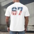 Number 67 USA Raglan Baseball Tee Men's Back Print T-Shirt