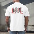 Retro Checkered Tired But Caffeinated Baseball Mom Leopard Men's Back Print T-Shirt