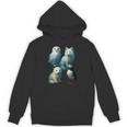Arctic Animals コラージュ シロフクロウ キツネアザラシ ツノメ パーカー