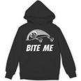 Bite Me フィッシングルアー グラフィックイメージ スカル フィッシュ スケルトン メンズ パーカー