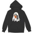 Cute Ghost Cat Reading Book Spooky Season Halloween Costume Unisex Hoodie
