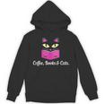 Cute Kitty Face Coffee Books & Cats Unisex Hoodie