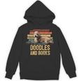 Doodles And Books Goldendoodle Dog Doodle Book Lover Retro Unisex Hoodie