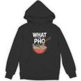 What The Pho こぼれる麺のユーモア パーカー