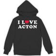 I Love Acton マッチング ガールフレンド&ボーイフレンド アクトン名 長袖tシャツ パーカー