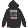 Retro Hit Hard Run Fast Turn Left Baseball Lover Unisex Hoodie