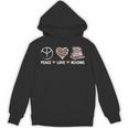 Women's Peace Love Reading Book Reader Book Lover Vintage Bookworm Unisex Hoodie