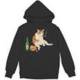 おもしろ猫 喫煙 ジョイント ビール タバコ キティ Gen Z ミーム パーカー