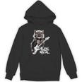 ギターを弾く猫 ヘヴィメタル ロックキャット おもしろギタリスト 長袖tシャツ パーカー