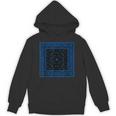 メンズ ブラックブルーバンダナプリントtシャツ ロイヤルブルーペイズリー柄 パーカー