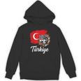 激しいトルコのオオカミと国旗 パーカー